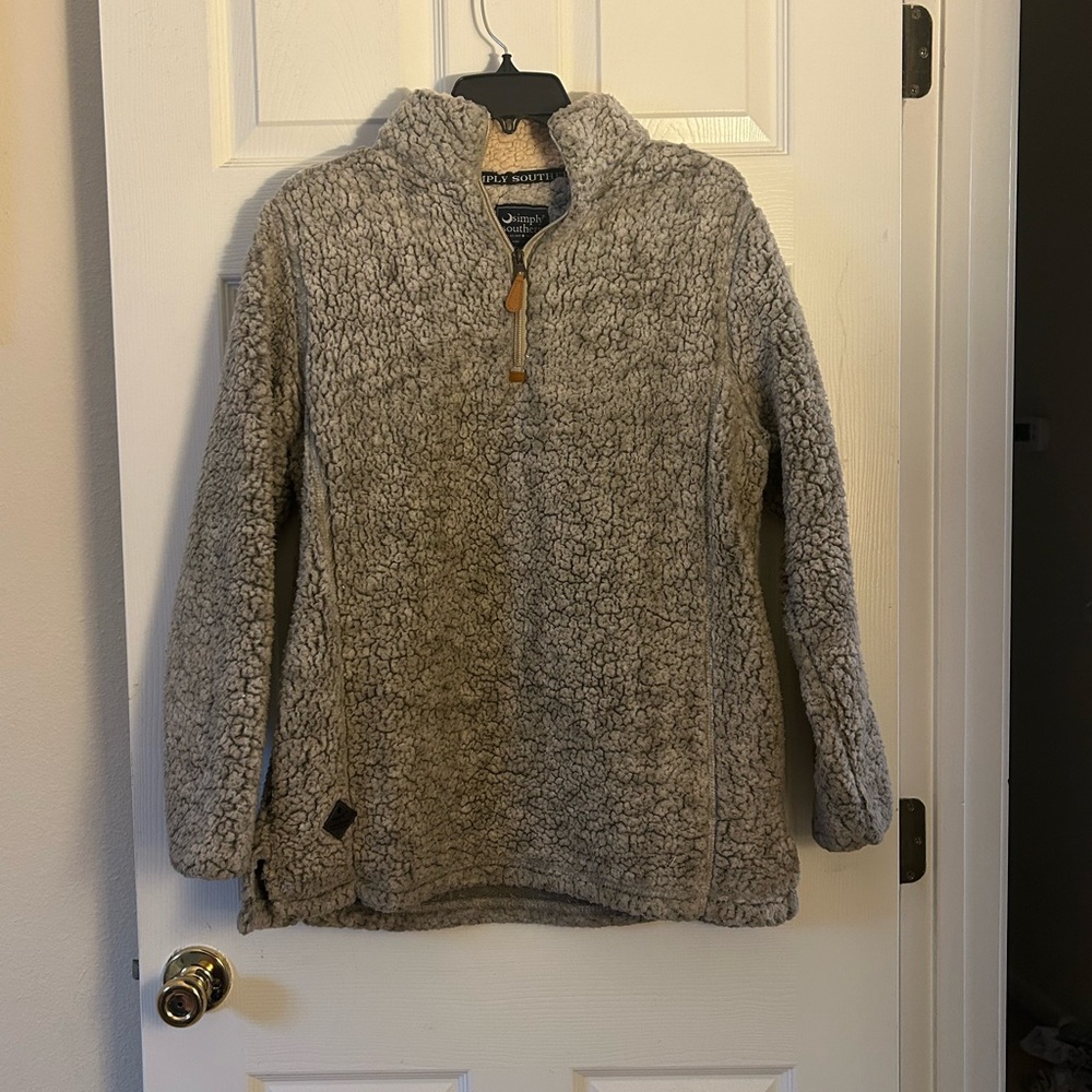 True Grit Tan Sherpa Quarter-Zip Pullover